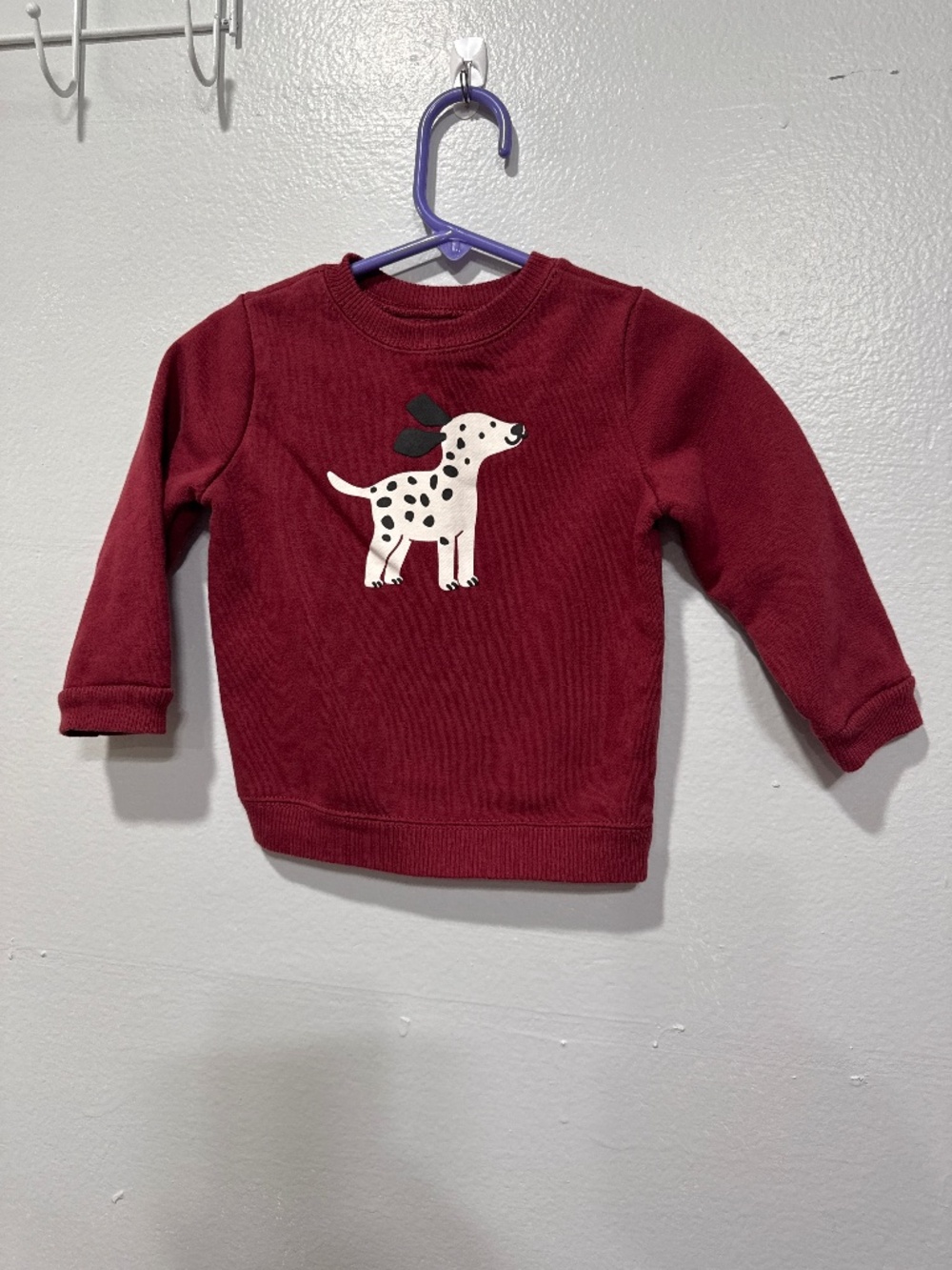 Garanimals Baby Boy Size 18 Months Pullover Sweatshirt Dark Red Dalmatian Print